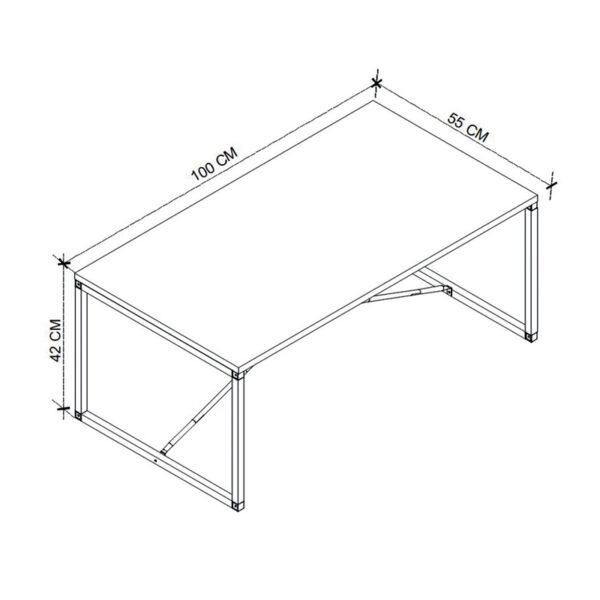 Τραπεζάκι σαλονιού Harte μεταλλικό - μελαμίνης χρώμα ανθρακί 100x55x42εκ.