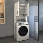 Έπιπλο πλυντηρίου Holton  από μελαμίνη χρώμα λευκό 65,5x30x180εκ.