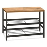 Παπουτσοθήκη Dalia 6 ζευγών μεταλλική - μελαμίνης χρώμα μαύρο - pine oak 65x30x45εκ.