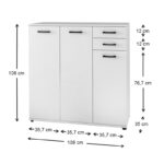 Παπουτσοθήκη - ντουλάπι Polly  από μελαμίνη χρώμα λευκό 108x35x108εκ.