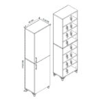 Ντουλάπι κουζίνας/μπάνιου Charlie  χρώμα λευκό 49x31,8x173,9εκ.