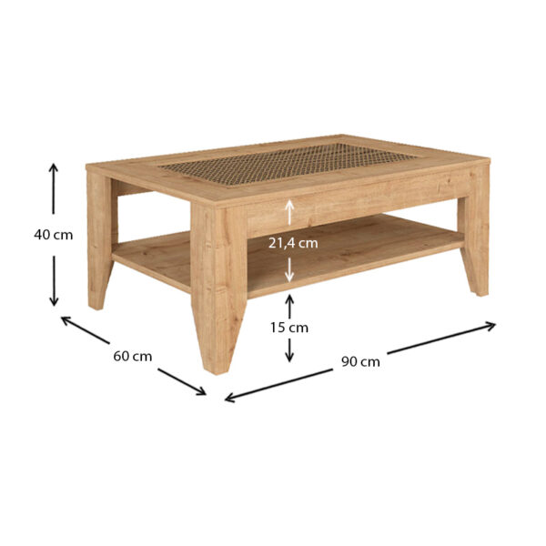 Τραπεζάκι σαλονιού Madura από μελαμίνη χρώμα sapphire oak 90x60x40εκ.