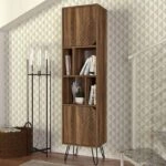 Βιβλιοθήκη μελαμίνης Norma χρώμα καρυδί 45x35x184εκ.