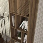 Βιβλιοθήκη μελαμίνης Norma χρώμα καρυδί 45x35x184εκ.