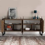 Μπουφές μελαμίνης Ursula χρώμα καρυδί 180x40x77,6εκ.