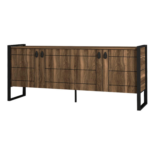 Μπουφές μελαμίνης Ursula χρώμα καρυδί 180x40x77,6εκ.