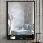 Καθρέπτης τοίχου Costa Μegapap από μελαμίνη χρώμα μαύρο 45x12x75εκ.