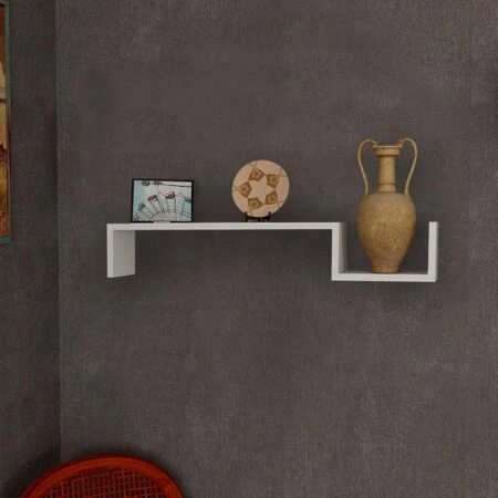 Ραφιέρα τοίχου Happy από μελαμίνη χρώμα λευκό 87,4x14,5x14,5εκ.