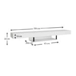 Έπιπλο τηλεόρασης επιτοίχιο Albares  από μελαμίνη με LED χρώμα λευκό 150x29,6x22εκ.