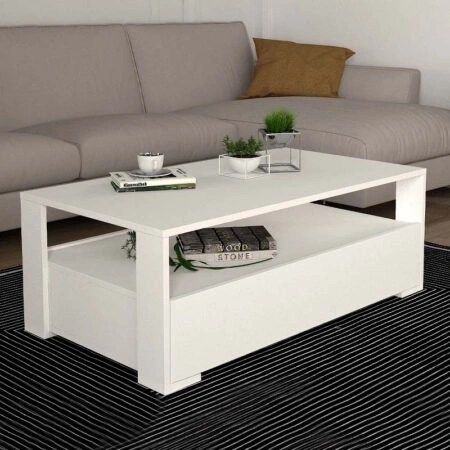 Τραπεζάκι σαλονιού Balina Megapap χρώμα λευκό 110x60x40εκ.