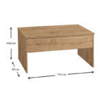 Τραπεζάκι σαλονιού Devon  με σερβιτόρο από μελαμίνη χρώμα sapphire oak 110x60x44,8εκ.
