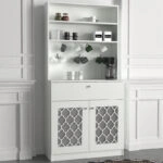 Έπιπλο κουζίνας Axel από μελαμίνη χρώμα λευκό 90x37x183,6εκ.