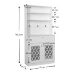 Έπιπλο κουζίνας Axel από μελαμίνη χρώμα λευκό 90x37x183,6εκ.