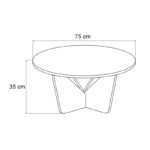 Τραπεζάκι σαλονιού Lagerta χρώμα μαύρο εφέ μαρμάρου Ø75x35εκ.