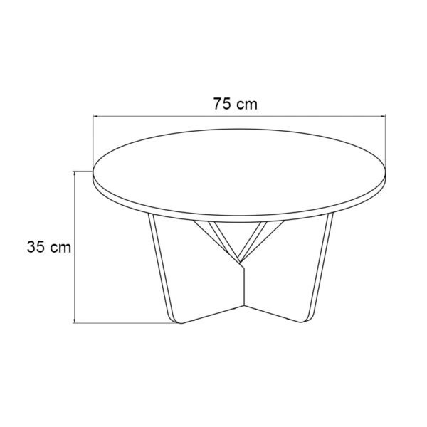 Τραπεζάκι σαλονιού Lagerta χρώμα μαύρο εφέ μαρμάρου Ø75x35εκ.