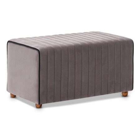 Σκαμπώ Mabel βελούδινο χρώμα γκρι 80x40x40εκ.