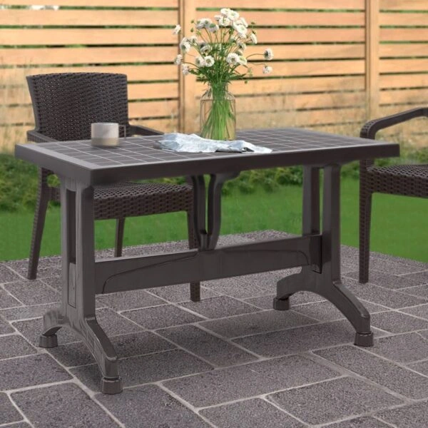 Τραπέζι πολυπροπυλενίου Callan χρώμα καφέ 120x70x73εκ.