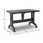 Τραπέζι πολυπροπυλενίου Callan χρώμα καφέ 120x70x73εκ.