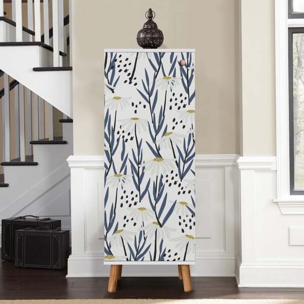 Ντουλάπι κουζίνας/μπάνιου - Παπουτσοθήκη Assiri από μελαμίνη χρώμα λευκό 50x38x135εκ.