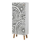 Ντουλάπι κουζίνας/μπάνιου - Παπουτσοθήκη Assiri  από μελαμίνη χρώμα λευκό 50x38x135εκ.