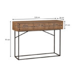 Κονσόλα Amedeo μεταλλική - μελαμίνης χρώμα καρυδί 120x36x90εκ.