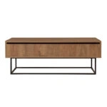 Τραπεζάκι σαλονιού Amedeo  με σερβιτόρο από μελαμίνη χρώμα καρυδί 120x60x43εκ.