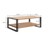 Τραπεζάκι σαλονιού Atlas μεταλλικό - μελαμίνης χρώμα atlantic pine 110x70x40εκ.