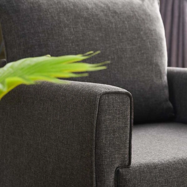 Πολυθρόνα Bella υφασμάτινη χρώμα ανθρακί 82x81x85εκ.