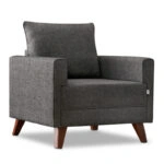 Πολυθρόνα Bella υφασμάτινη χρώμα ανθρακί 82x81x85εκ.