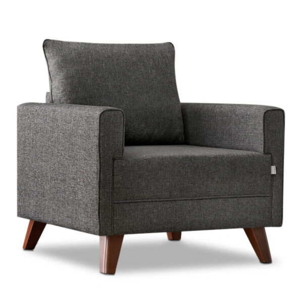 Πολυθρόνα Bella υφασμάτινη χρώμα ανθρακί 82x81x85εκ.