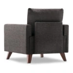 Πολυθρόνα Bella υφασμάτινη χρώμα ανθρακί 82x81x85εκ.