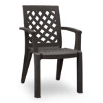 Σετ τραπεζαρία κήπου Callan 5τμχ πολυπροπυλενίου τραπέζι 140x70 - πολυθρόνα χρώμα καφέ S_GP046-0003,1+GP046-0004,3x4