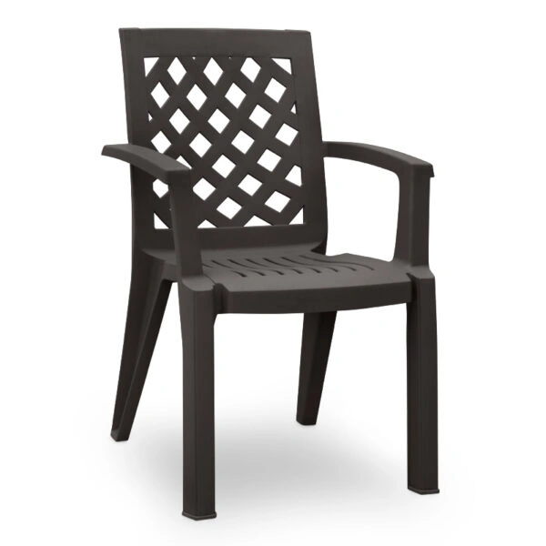 Σετ τραπεζαρία κήπου Callan 5τμχ πολυπροπυλενίου τραπέζι 140x70 - πολυθρόνα χρώμα καφέ S_GP046-0003,1+GP046-0004,3x4