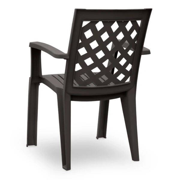 Σετ τραπεζαρία κήπου Callan 5τμχ πολυπροπυλενίου τραπέζι 140x70 - πολυθρόνα χρώμα καφέ S_GP046-0003,1+GP046-0004,3x4