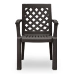 Σετ τραπεζαρία κήπου Callan 5τμχ πολυπροπυλενίου τραπέζι 140x70 - πολυθρόνα χρώμα καφέ S_GP046-0003,1+GP046-0004,3x4