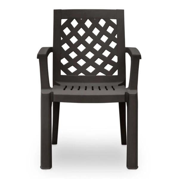 Σετ τραπεζαρία κήπου Callan 5τμχ πολυπροπυλενίου τραπέζι 140x70 - πολυθρόνα χρώμα καφέ S_GP046-0003,1+GP046-0004,3x4