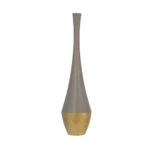 AIMA TALL ΒΑΖΟ ΚΕΡΑΜΙΚΟ ΓΚΡΙ ΜΑΤ ΧΡΥΣΟ 10,5x10,5xH40,5cm