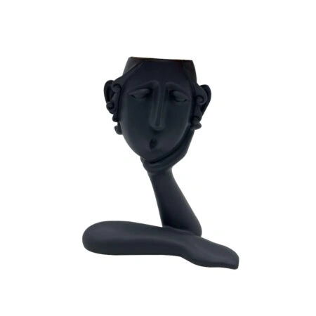 ROMANCE 3 ΒΑΖΟ ΦΙΓΟΥΡΑ POLYRESIN ΜΑΥΡΟ 16x8x20