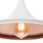 Aluminum Φωτιστικό Οροφής Μονόφωτο (Ε27) Λευκό/Μπρονζέ (34x34x27)cm