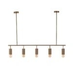 Iron Φωτιστικό Οροφής 5φωτο (Ε27) Μεταλλικό Χρυσό