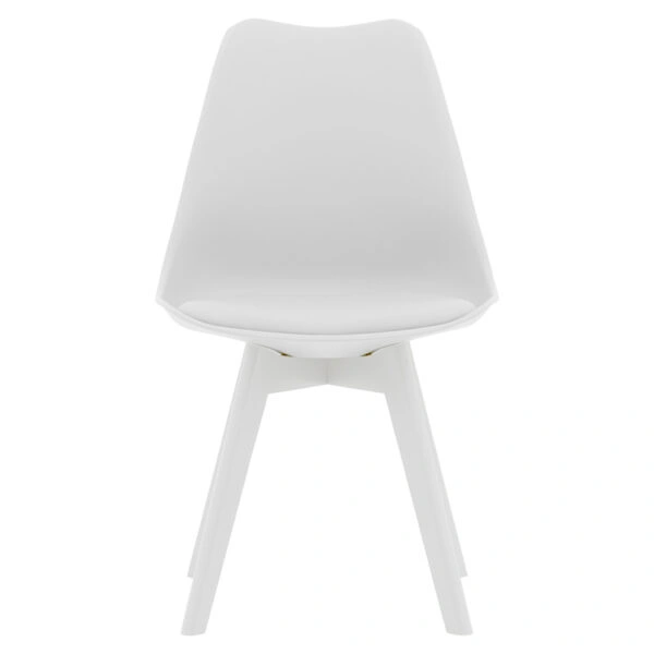 Καρέκλα Gaston  PP-PU λευκό-πόδι ξύλο λευκό 43x51x75εκ