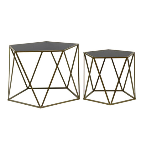 DIAMOND COFFEE TABLE SET 2ΤΕΜ ΜΑΥΡΟ ΧΡΥΣΟ 61