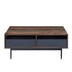 GROOVES COFFEE TABLE 2ΣΥΡΤΑΡΙΑ WOTAN OAK ΓΚΡΙ 110x60xH45cm