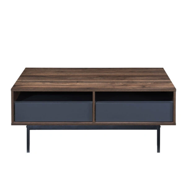 GROOVES COFFEE TABLE 2ΣΥΡΤΑΡΙΑ WOTAN OAK ΓΚΡΙ 110x60xH45cm