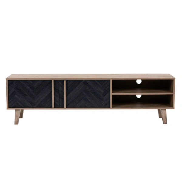 ALBERO TV STAND SONOMA DECAPE ΜΑΥΡΟ ΜΕ PATTERN 160x35xH45cm