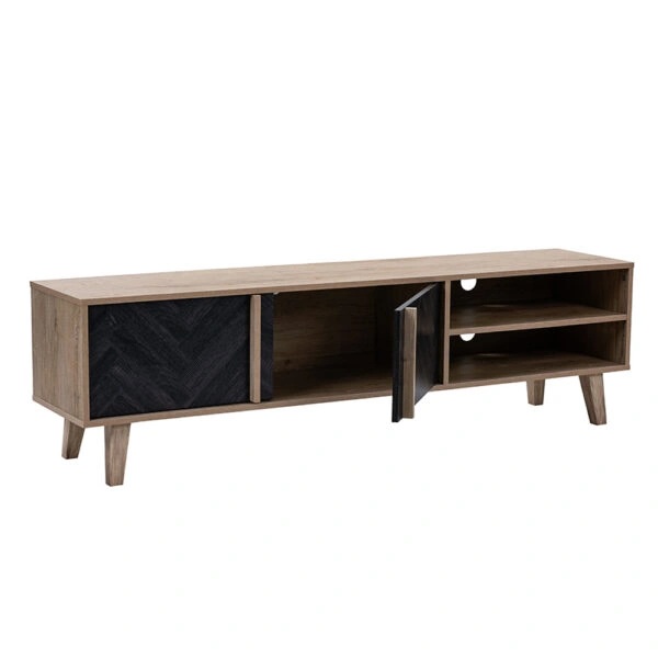 ALBERO TV STAND SONOMA DECAPE ΜΑΥΡΟ ΜΕ PATTERN 160x35xH45cm