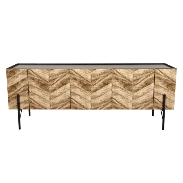 PARKE TV STAND ΜΑΥΡΟ ΦΥΣΙΚΟ ΜΕ PATTERN 160x43xH60cm