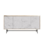 STOCKHOLM ΜΠΟΥΦΕΣ SONOMA DECAPE ΛΕΥΚΟ ΜΕ ΟΨΗ ΜΑΡΜΑΡΟΥ 161x39,5xH80cm