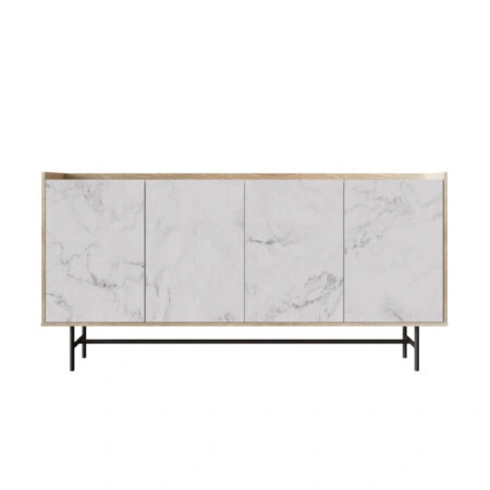 STOCKHOLM ΜΠΟΥΦΕΣ SONOMA DECAPE ΛΕΥΚΟ ΜΕ ΟΨΗ ΜΑΡΜΑΡΟΥ 161x39