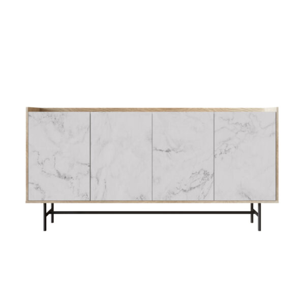 STOCKHOLM ΜΠΟΥΦΕΣ SONOMA DECAPE ΛΕΥΚΟ ΜΕ ΟΨΗ ΜΑΡΜΑΡΟΥ 161x39,5xH80cm